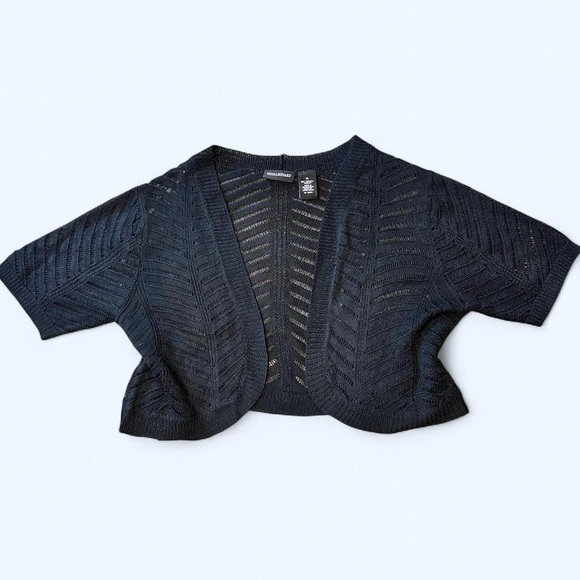 Fairy Black Knit Cropped Cardigan by Nina Leonard! - Picture 1 of 5